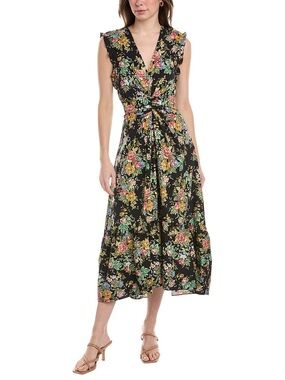 Derek Lam 10 Crosby Kris Black and Multi Color Floral Sleeveless Maxi Dress